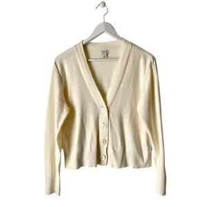 J. Crew Cream V-Neck Cardigan Sweater Size XXL